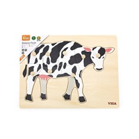 Dětské dřevěné puzzle s úchyty Viga Cow