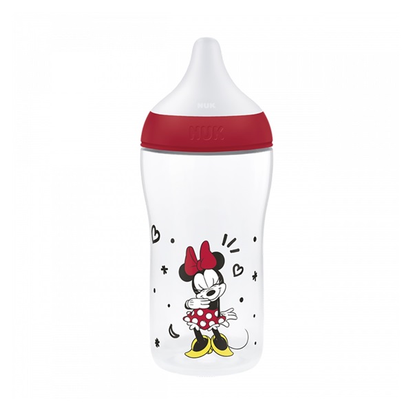 Kojenecká láhev NUK Perfect Match s kontrolou teploty Disney Minnie 260 ml red