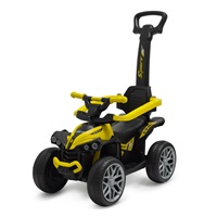Dětské odrážedlo Baby Mix Mega Prime EVA s vodící tyčí žluté (poškozený obal)