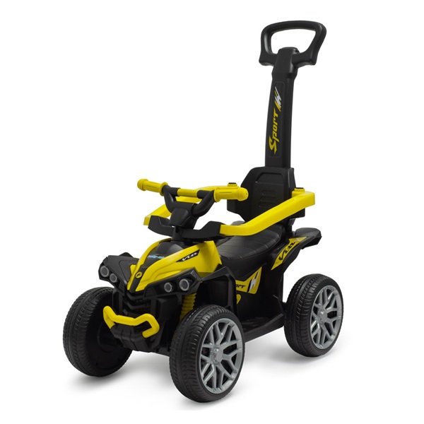 Dětské odrážedlo Baby Mix Mega Prime EVA s vodící tyčí žluté (poškozený obal)
