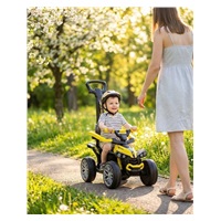 Dětské odrážedlo Baby Mix Mega Prime EVA s vodící tyčí žluté (poškozený obal)