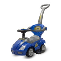 Dětské odrážedlo s vodící tyčí 3v1 Baby Mix Mega Car modré (Poškozený obal)