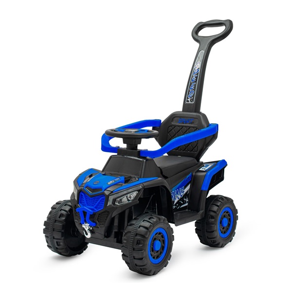 Dětské elektrické odrážedlo Baby Mix Ruggy s vodící tyčí modré (Poškozený obal)