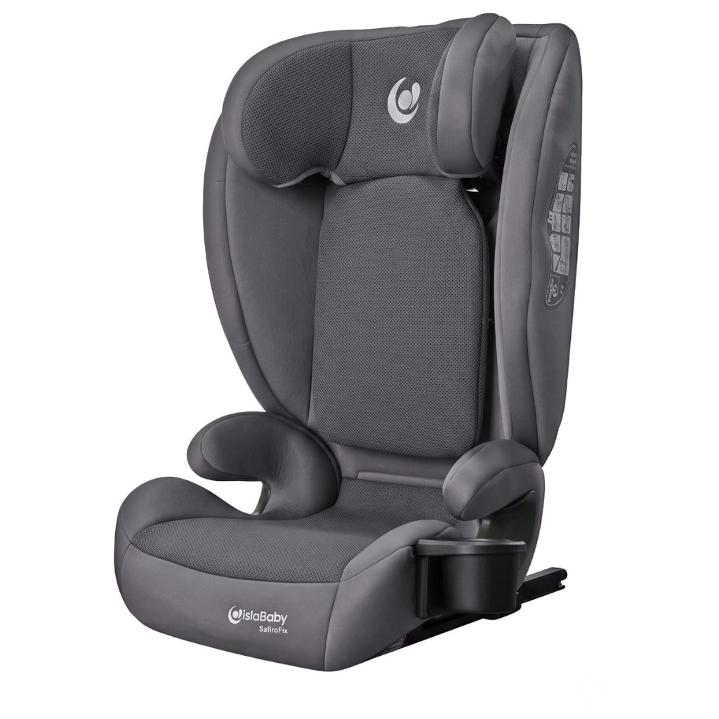 IslaBaby SafiroFix i-Size – autosedačka 100–150 cm, 15–36 kg s ISOFIX | Mesh Grey 2026