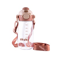 Školní láhev s brčkem Akuku 480 ml  mocha