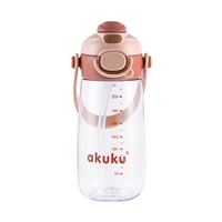 Školní láhev s brčkem Akuku 480 ml  mocha