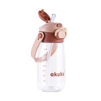 Školní láhev s brčkem Akuku 480 ml  mocha