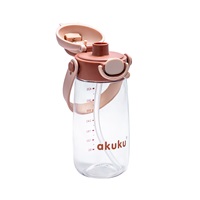 Školní láhev s brčkem Akuku 480 ml  mocha