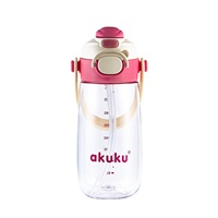 Školní láhev s brčkem Akuku 480 ml pink