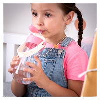 Školní láhev s brčkem Akuku 480 ml pink