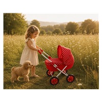 Dětský kočárek pro panenky New Baby Anička red