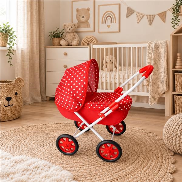 Dětský kočárek pro panenky New Baby Anička red