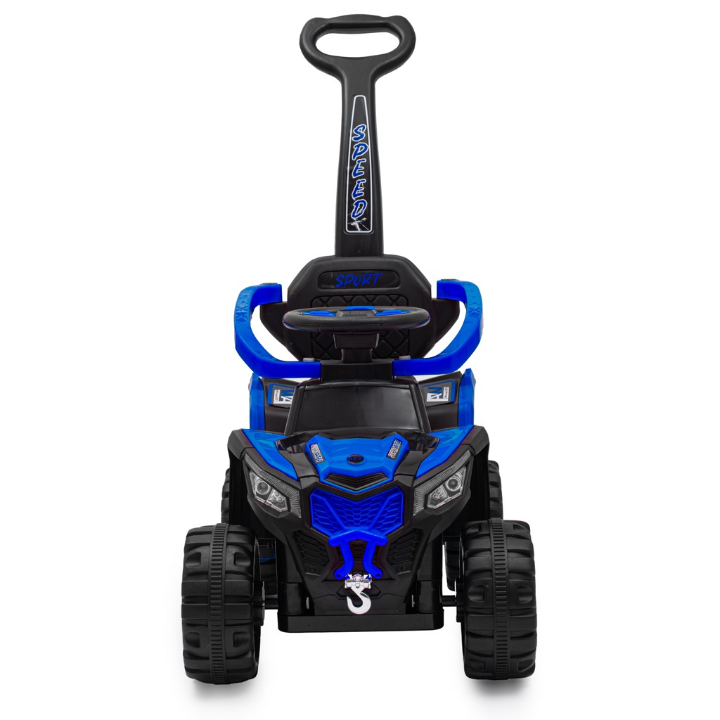Dětské elektrické odrážedlo Baby Mix Ruggy s vodící tyčí modré