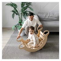 Dřevěná Montessori balanční houpačka přírodní