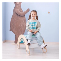 Dřevěná Montessori balanční houpačka přírodní