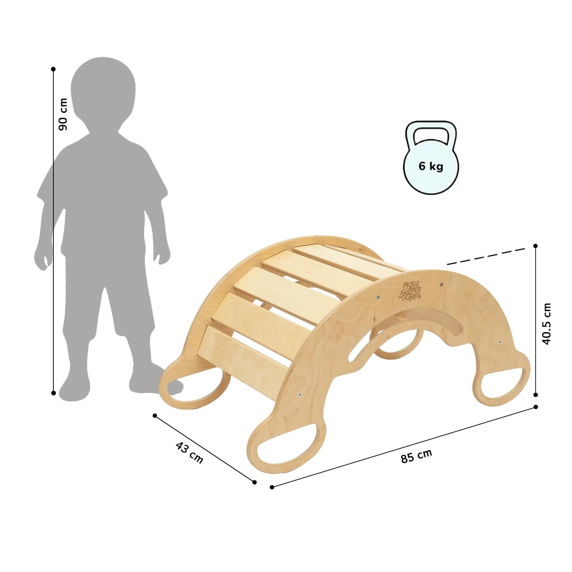 Dřevěná Montessori balanční houpačka přírodní