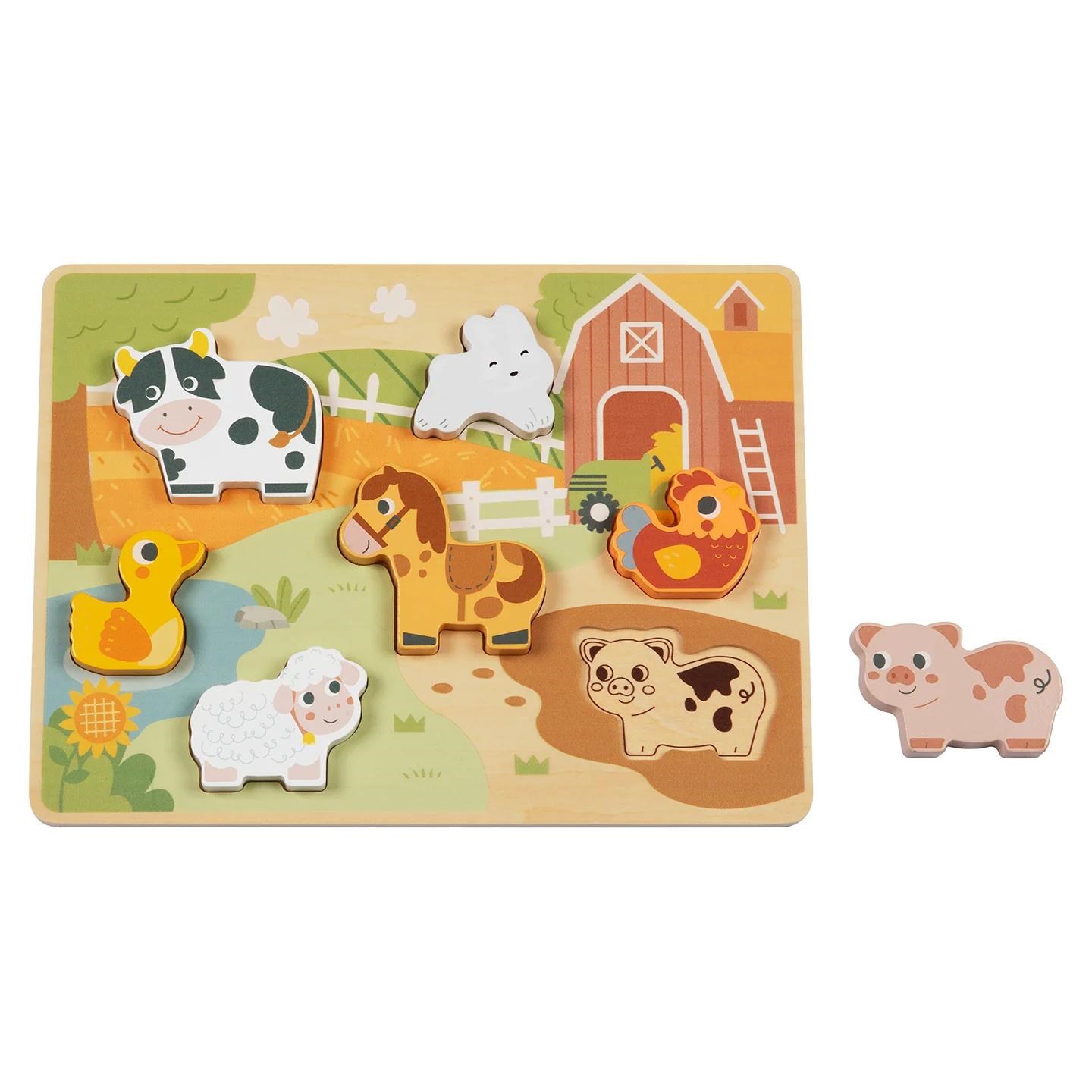 Dřevěné puzzle Farma se zvířátky