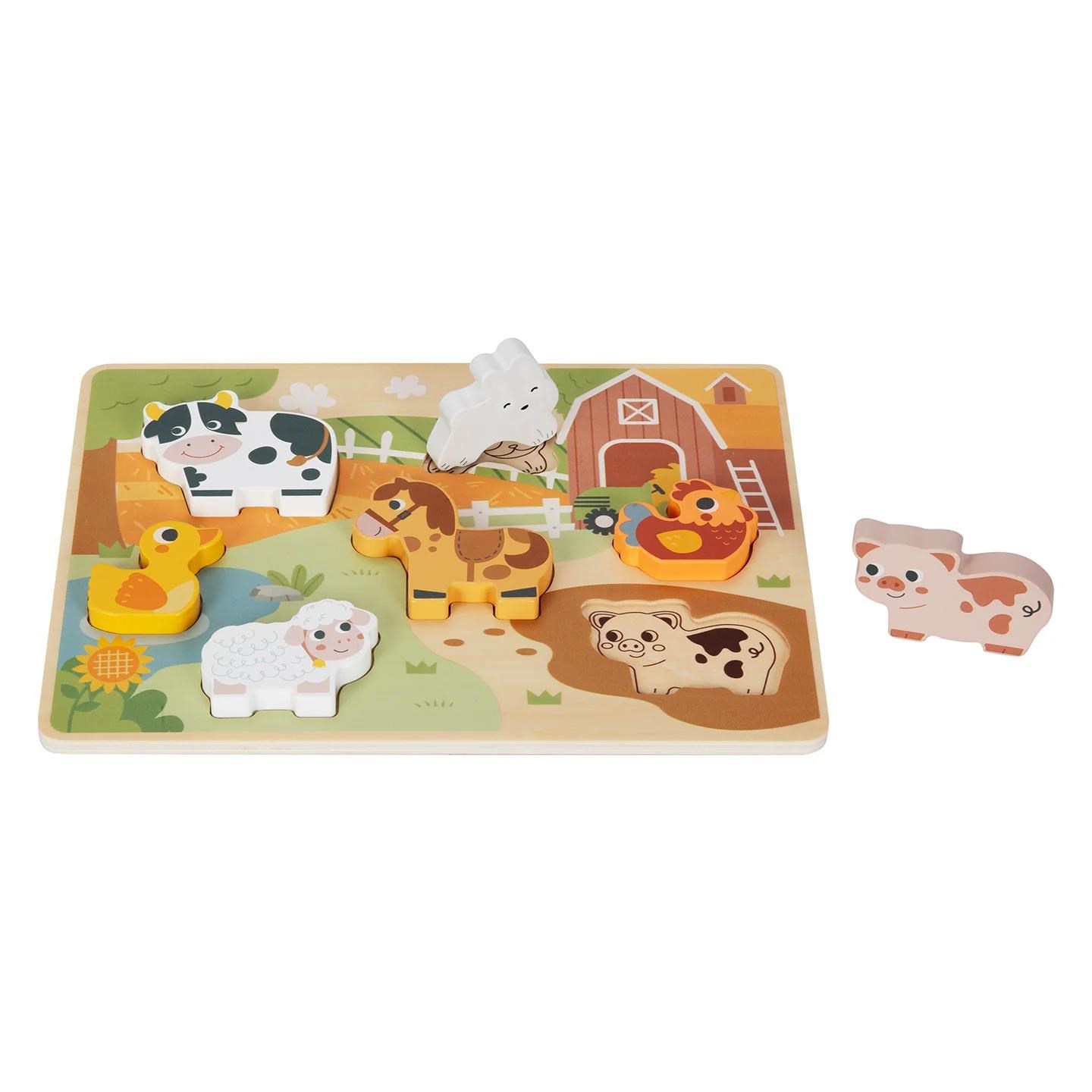 Dřevěné puzzle Farma se zvířátky