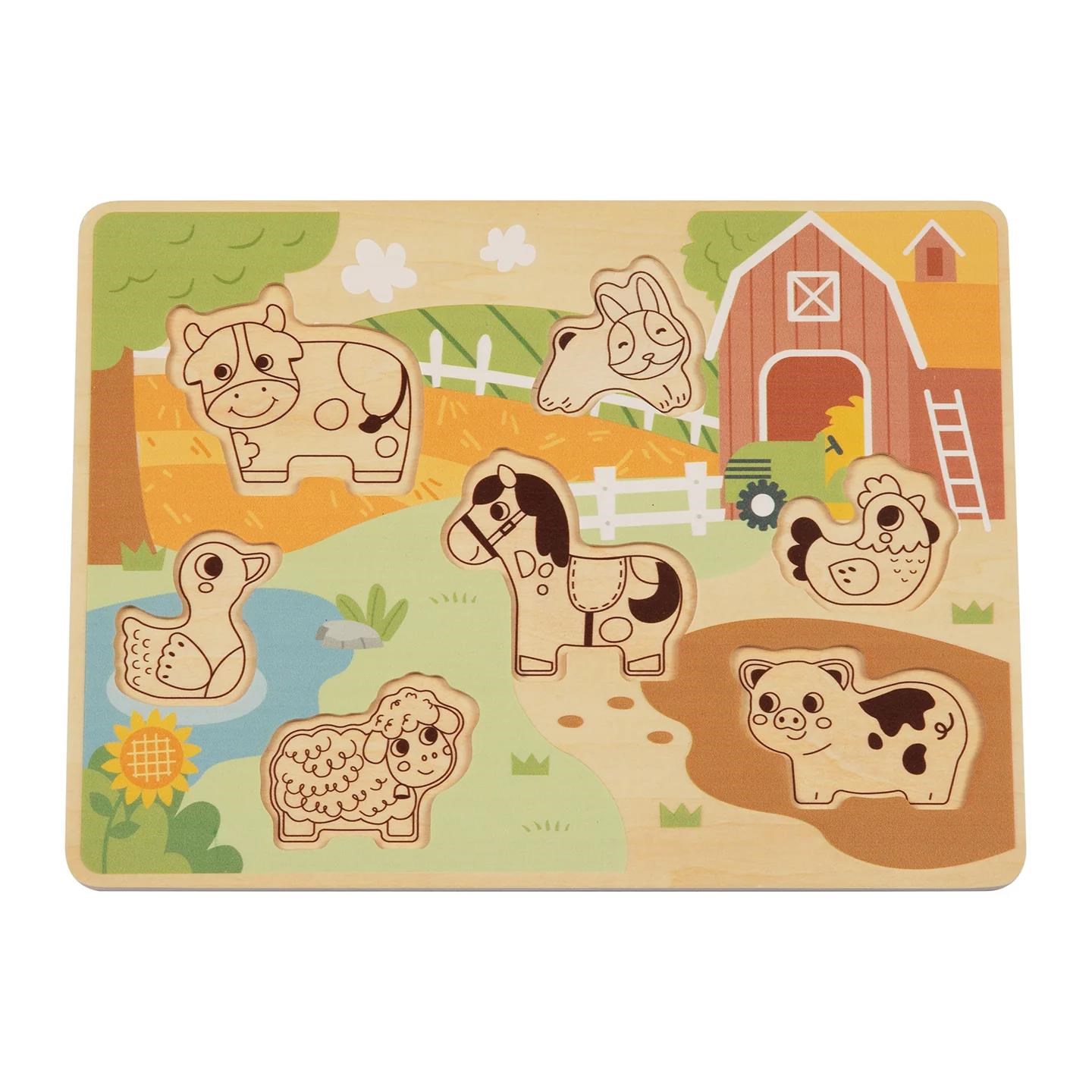 Dřevěné puzzle Farma se zvířátky