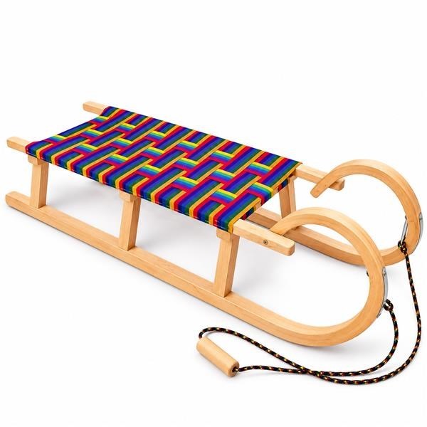 Klasické dřevěné sáňky s provázkem 120 cm BAYO