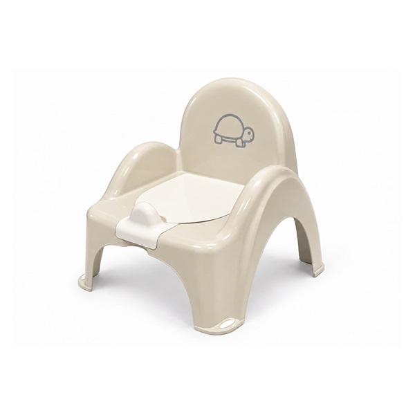 Hrající dětský nočník s poklopem Turtle light beige