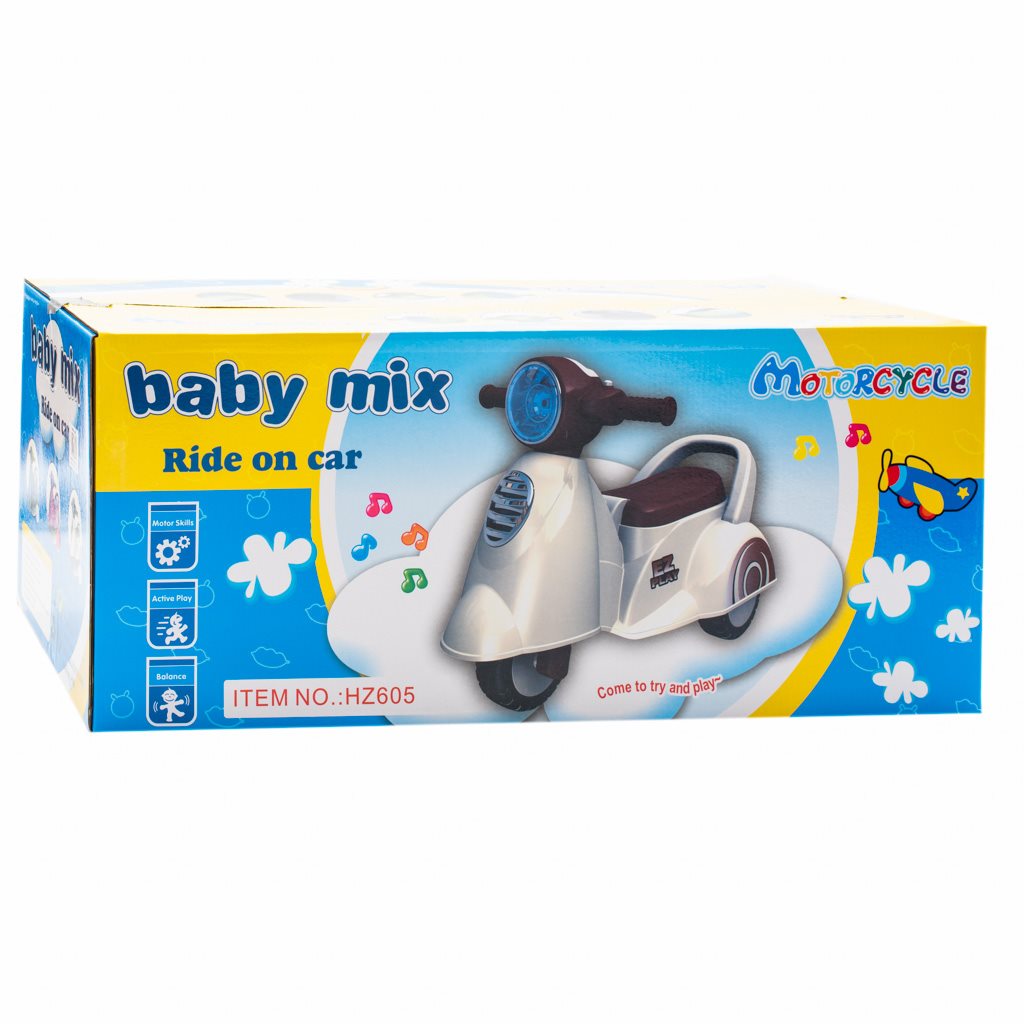 Dětské odrážedlo motorka se zvukem Baby Mix Scooter bílé - 13
