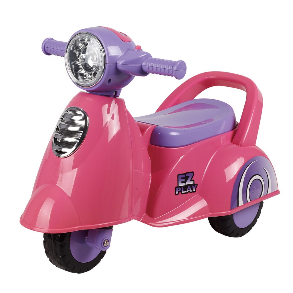 Dětské odrážedlo motorka se zvukem Baby Mix Scooter růžové - 1