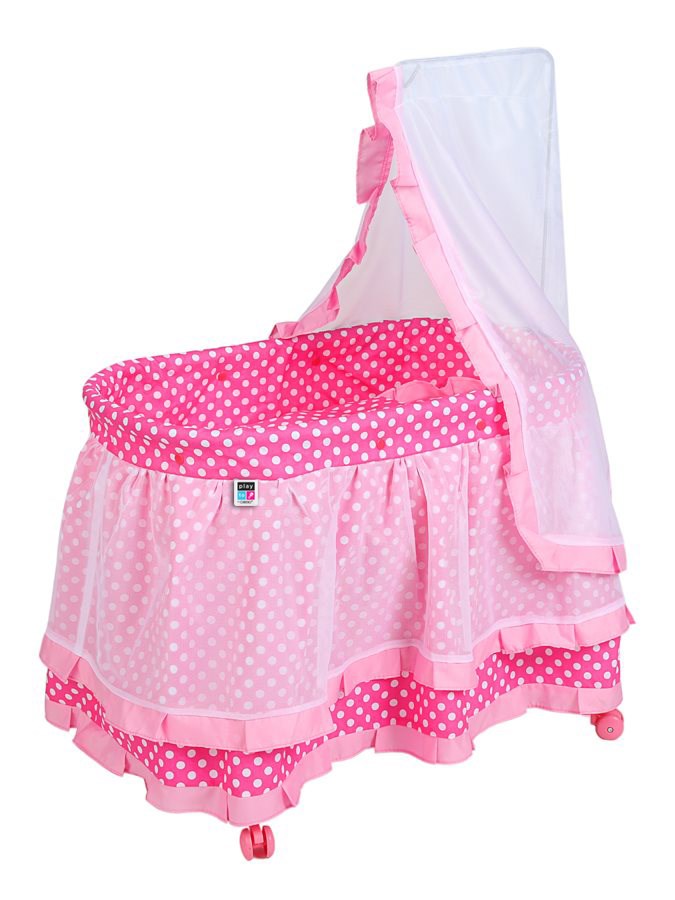 Košík pro panenky Nikolka světle růžový 180 cm